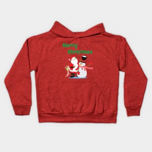 Santa Clause and Snowman Kids Hoodie